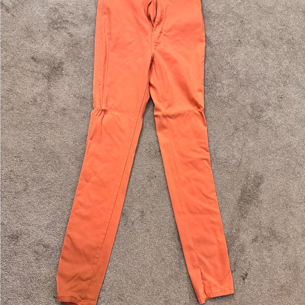 Orange Slim Fit Pants